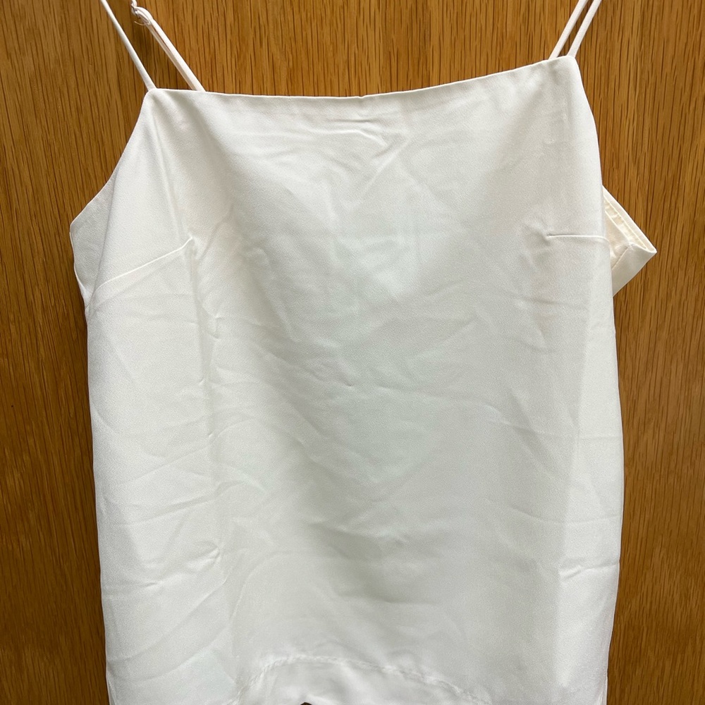 New with tags, J.Crew, winter white spaghetti strap shell
